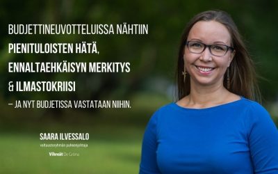 Vihreä kädenjälki budjetissa: kaupungin taloutta tasapainotetaan huolehtien lapsista, pienituloisista ja ilmastosta